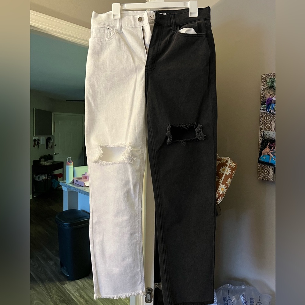 Black & white jeans